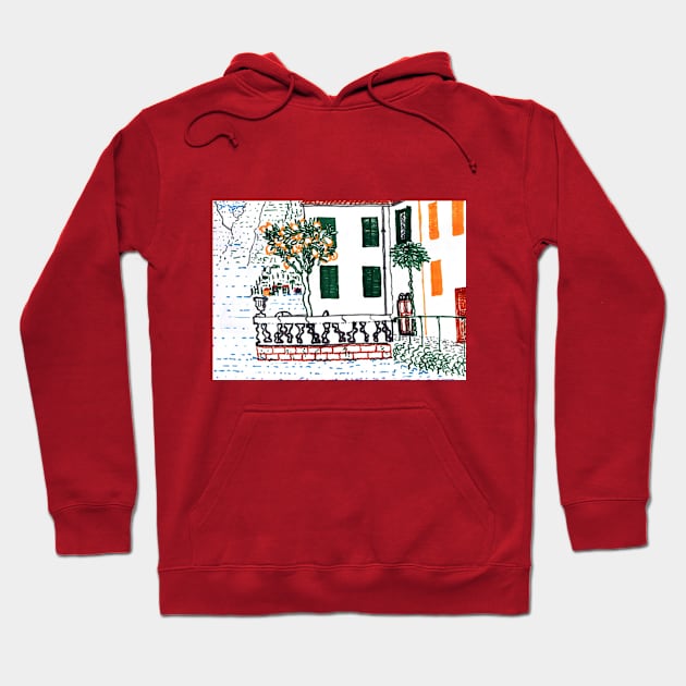 Afternoon at an Italian Lake Hoodie by Hajarsdeco